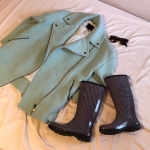 Houndstooth rain boots